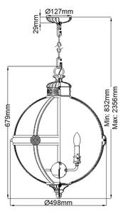 Feiss FE-ADAMS-4P-BRZ - Lampadario a sospensione con catena ADAMS 4xE14/60W/230V bronzo