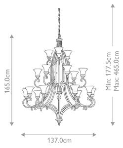 Feiss FE-DRAWING-ROOM18 - Lampadario a sospensione con catena DRAWING ROOM 18xE27/60W/230V