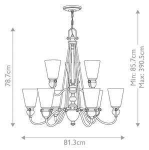 Hinkley HK-MAYFLOWER9 - Lampadario a sospensione con catena MAYFLOWER 9xE27/60W/230V