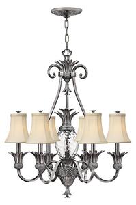Hinkley HK-PLANT7-PL - Lampadario a sospensione con catena PLANTATION 7xE14/40W/230V argento