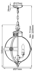 Feiss FE-ADAMS-3P-ANL - Lampadario a sospensione con catena ADAMS 3xE14/60W/230V bronzo