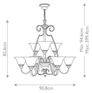 Hinkley HK-CELLO9 - Lampadario a sospensione con catena CELLO 9xE27/60W/230V