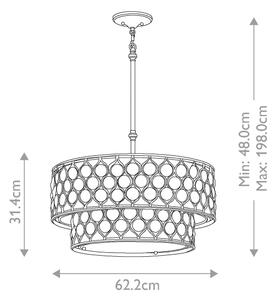 Feiss FE-LUCIA-P-E-2TR - Lampadario a sospensione con supporto rigido LUCIA 6xE27/60W/230V