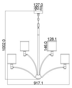 Feiss FE-PROSPECT-PARK9 - Lampadario a sospensione con catena PROSPECT PARK 9xE27/60W/230V