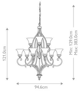 Feiss FE-DRAWING-ROOM9 - Lampadario a sospensione con catena DRAWING ROOM 9xE27/60W/230V