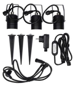 Nedis ZBLOS10RGBW3-SADA Set di 3 lampade LED RGBW dimmerabili per esterni, 3W/230V, IP65, Wi-Fi compatibile con Tuya