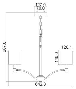 Feiss FE-PROSPECT-PARK5 - Lampadario a sospensione con catena PROSPECT PARK 5xE27/60W/230V