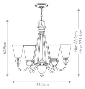 Hinkley HK-MAYFLOWER6 - Lampadario a sospensione con catena MAYFLOWER 6xE27/60W/230V