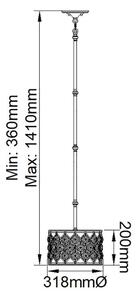 Feiss FE-LUCIA-P-C - Lampadario a sospensione con supporto rigido LUCIA 1xE27/60W/230V