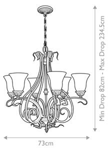 Feiss FE-SONOMAVALLEY6 - Lampadario a sospensione con catena SONOMA VALLEY 6xE27/60W/230V