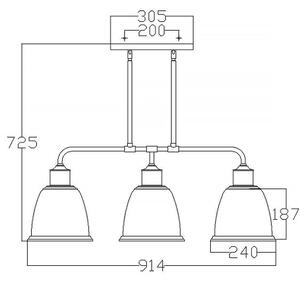 Feiss FE-HOBSON-3P-AB - Lampada a sospensione su asta HOBSON 3xE27/60W/230V bronzo