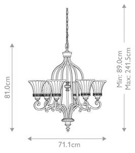 Feiss FE-DRAWING-ROOM6 - Lampadario a sospensione con catena DRAWING ROOM 6xE27/60W/230V