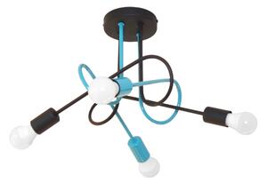 Lampadario a plafone OXFORD 4xE27/15W/230V nero/turchese