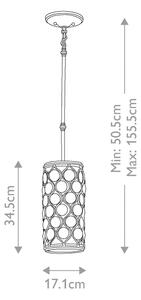 Feiss FE-LUCIA-P-D - Lampadario a sospensione con supporto rigido LUCIA 1xE27/60W/230V