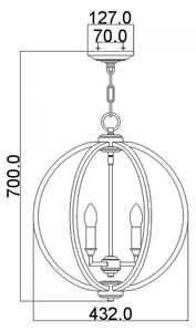 Feiss FE-CORINNE-3P-M - Lampadario a sospensione con catena CORINNE 3xE14/60W/230V