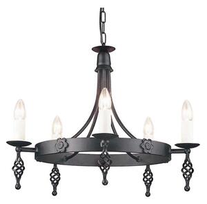 Elstead BY5-BLACK - Lampadario a sospensione con catena BELFRY 5xE14/60W/230V