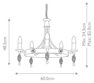 Elstead BY5-BLACK - Lampadario a sospensione con catena BELFRY 5xE14/60W/230V