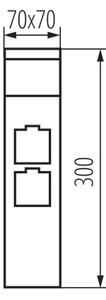 Kanlux 38763-Lampada da esterno con 2 prese DASTEN 1xG9/11W/230V 30 cm IP44 nero