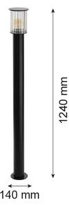 Argon 8750 - Lampada da esterno NORFOLK 1xE27/15W/230V IP44 124cm nero