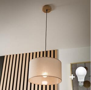 Brilagi - LED Lampadario a sospensione con filo ANTHONY 1xE27/60W/230V quercia/beige