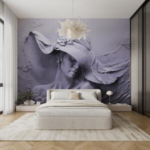 Carta da parati Donna con cappello 3D, Carta da parati che aumenta lo spazio, u62592v3 : Uwalls.it