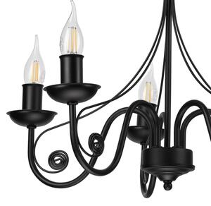 Lampadario a sospensione con catena DONATO 5xE14/40W/230V nero