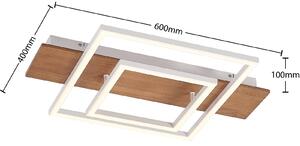 Lucande Chariska LED plafoniera legno bianco 60 cm