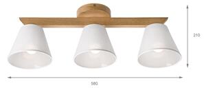 Brilagi - LED Lampadario a plafone ANTHONY 3xE14/40W/230V quercia/bianco