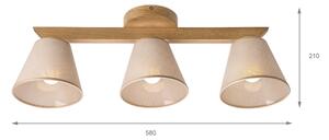 Brilagi - LED Lampadario a plafone ANTHONY 3xE14/40W/230V quercia/beige