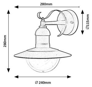 Brilagi - Lampada da parete esterna MOLDE 1xE27/60W/230V IP44 nera