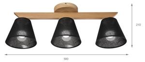 Brilagi - LED Lampadario a plafone ANTHONY 3xE14/40W/230V quercia/nero