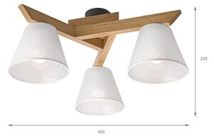 Plafoniera ANTONIO 3xE14/40W/230V rovere