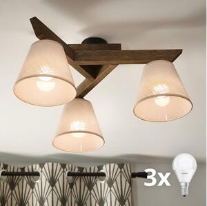 Brilagi - Plafoniera LED ANTHONY 3xE14/40W/230V rovere noce/beige