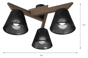Brilagi - Lampadario LED ANTHONY 3xE14/40W/230V rovere/noce/nero