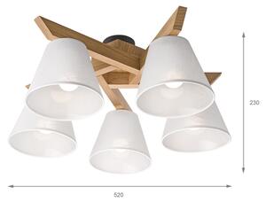 Brilagi - LED Lampadario a plafone ANTHONY 5xE14/40W/230V quercia/bianco