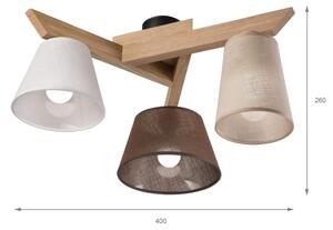 Brilagi - LED Lampadario a plafone ANTHONY 3xE14/40W/230V quercia