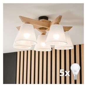 Brilagi - LED Lampadario a plafone ANTHONY 5xE14/40W/230V quercia/bianco