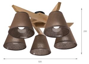 Brilagi - LED Lampadario a plafone ANTHONY 5xE14/40W/230V quercia/marrone