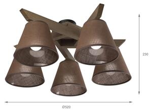 Brilagi - Lampadario LED ANTHONY 5xE14/40W/230V rovere noce/marrone