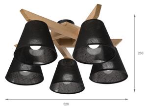 Brilagi - LED Lampadario a plafone ANTHONY 5xE14/40W/230V quercia/nero