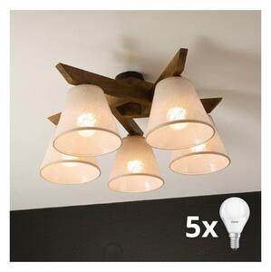 Brilagi - Lampadario LED ANTHONY 5xE14/40W/230V rovere/noce/beige