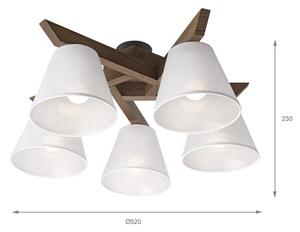 Brilagi - Lampadario LED ANTHONY 5xE14/40W/230V rovere/noce/bianco
