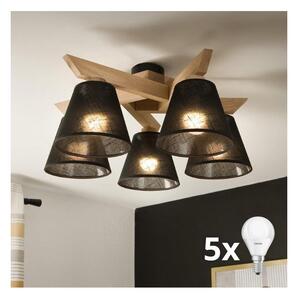 Brilagi - LED Lampadario a plafone ANTHONY 5xE14/40W/230V quercia/nero