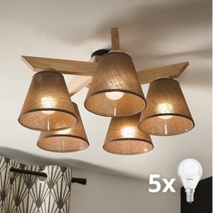 Brilagi - LED Lampadario a plafone ANTHONY 5xE14/40W/230V quercia/marrone