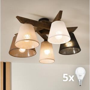 Brilagi - Lampadario LED ANTHONY 5xE14/40W/230V rovere noce