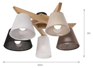 Brilagi - LED Lampadario a plafone ANTHONY 5xE14/40W/230V quercia