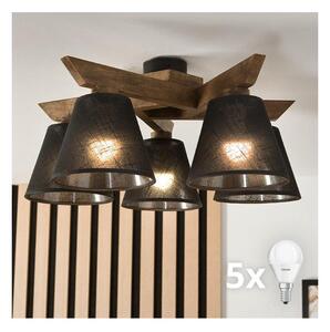 Brilagi - Lampadario LED ANTHONY 5xE14/40W/230V rovere/noce nero