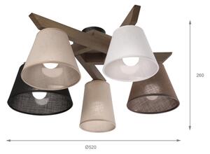 Brilagi - Lampadario LED ANTHONY 5xE14/40W/230V rovere noce
