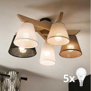 Brilagi - LED Lampadario a plafone ANTHONY 5xE14/40W/230V quercia