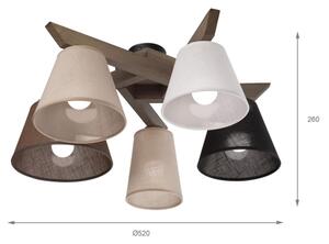 Brilagi - Lampadario LED ANTHONY 5xE14/40W/230V rovere noce